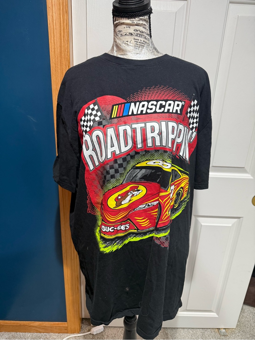 Nascar Black Roadtrippin'  Graphic Tee with Red and Yellow Car